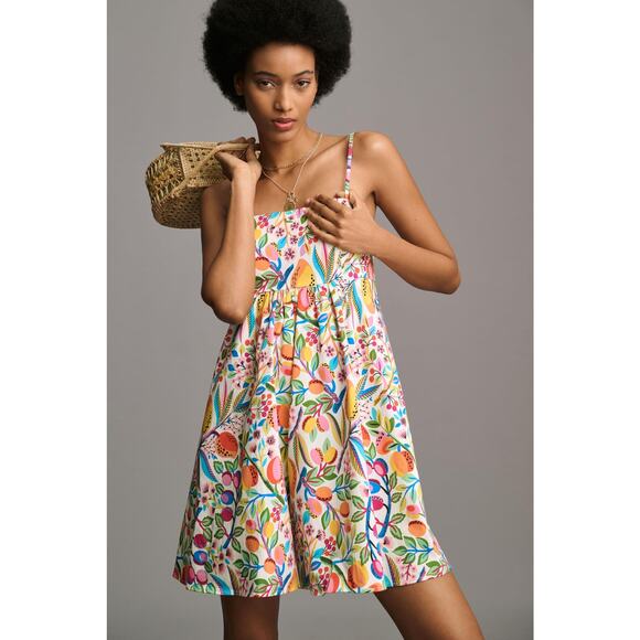 nwt ANTHROPOLOGIE HUTCH sz XL Bandeau Romper in Orange Motif - Picture 1 of 5